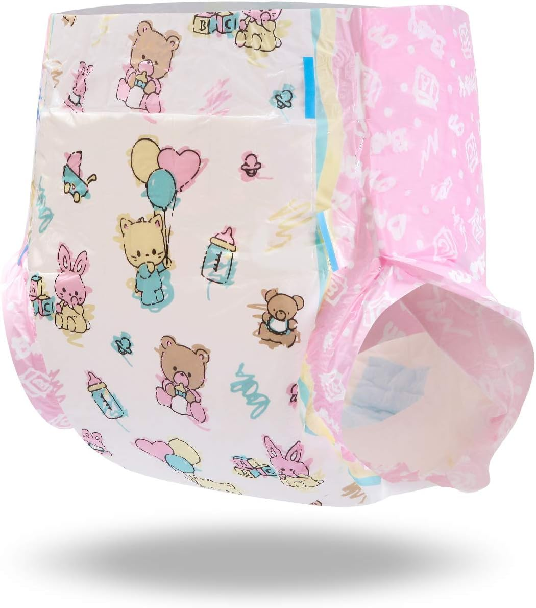 Littleforbig Printed Adult Brief Diapers 10 Pieces - Baby Cuties M image number 6