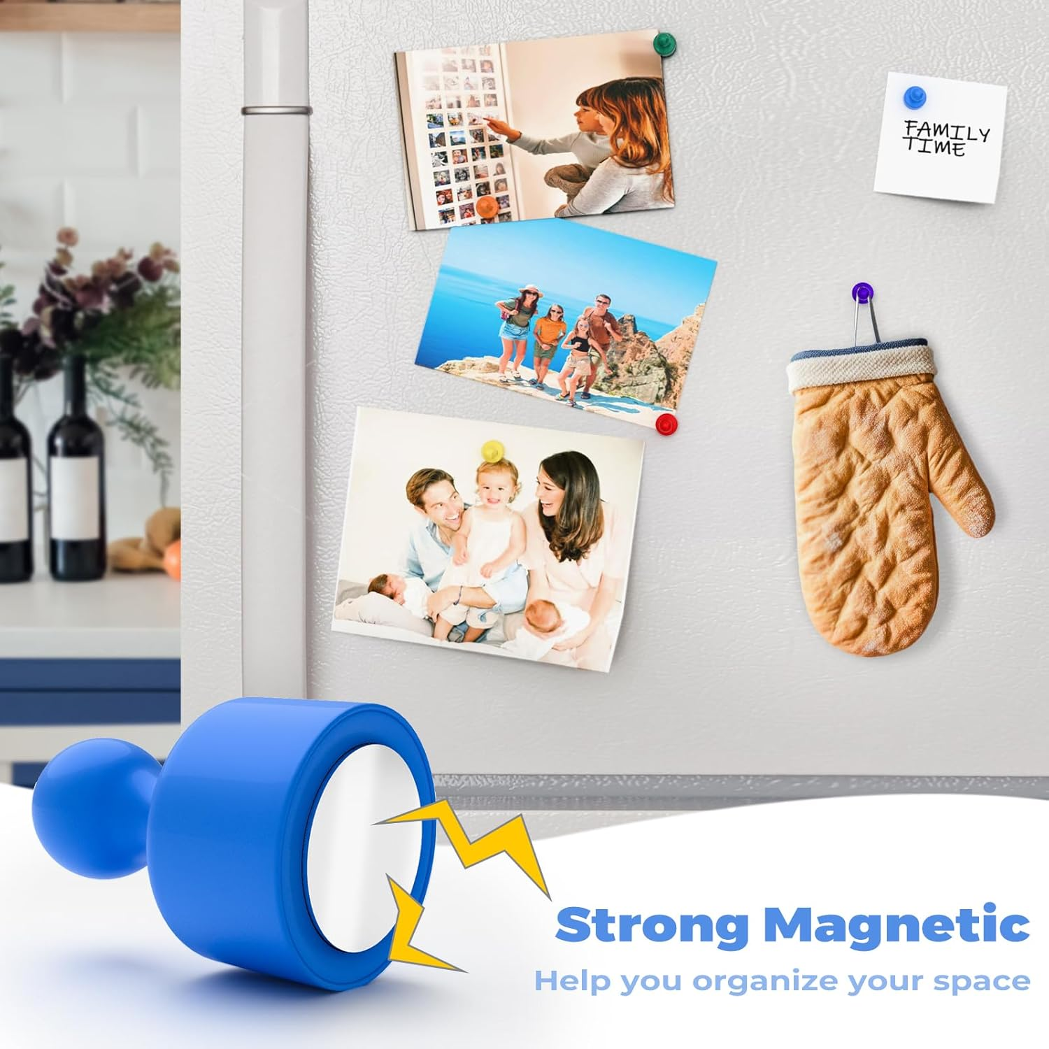 Refrigerator Calendar Magnetic, 16.3X11.7&rdquo; (4-Pack) &ndash; Weekly & Monthly Planner, Chore Chart, Grocery/To-Do List for Fridge, Includes 8 Markers, 6 Magnets & 1 Eraser for Kitchen, Yellow - Yellow image number 4