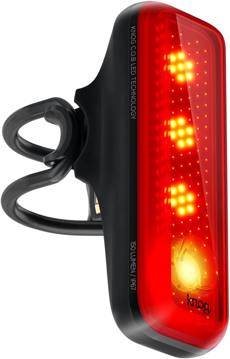 KNOG Blinder R-150 USB Rechargeable Bike Tail Light - 150 Lumen Rear Bike Light with Strobe LED & Angled Beam for Maximum Visibility, 50-Hour Runtime, Bike Rear Light One Size Black/Red image number 4