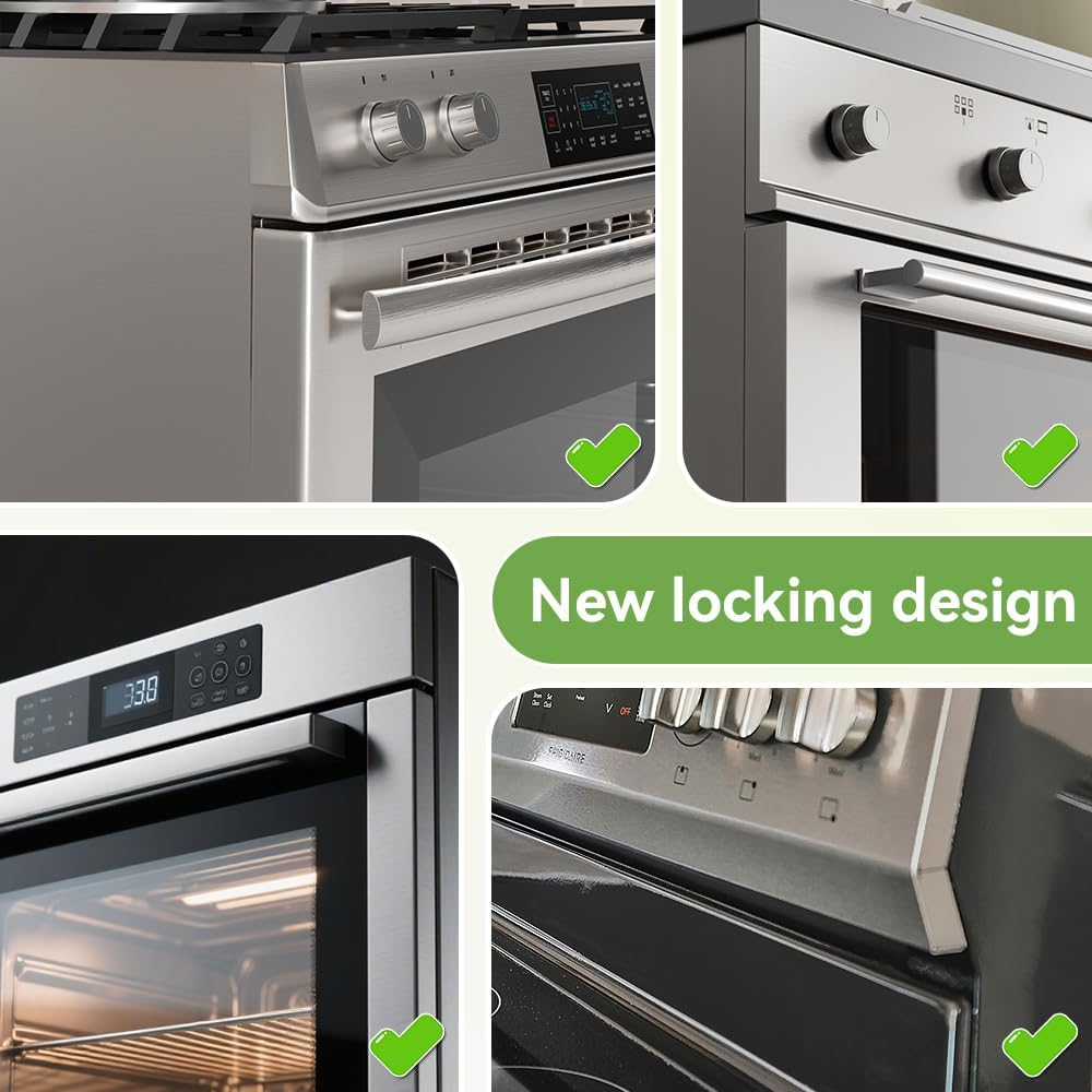 SAFELON 1 PC Baby Safety Oven Door Lock, Kitchen Safety Locks for Babies, Childproof Oven Locks for Kids, Heat-Resistant, No Screws & Drilling (Black) image number 3