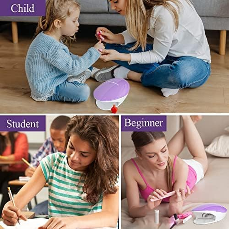 Touchbeauty Mini Nail Dryer for Regular Polish: 2 in 1 Nail Dryer with Fan and UV Light - Portable Electric Manicure Tool for Quick Drying of Regular Polish at Home - Perfect for Kids image number 2