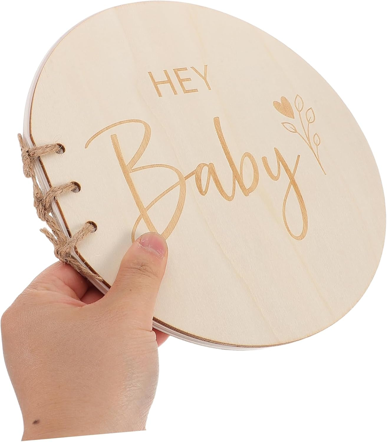 Wooden Baby Shower Guest Book Natural Wood Sign-In Book Rustic Keepsake Memory Album for Baby Shower Party image number 5