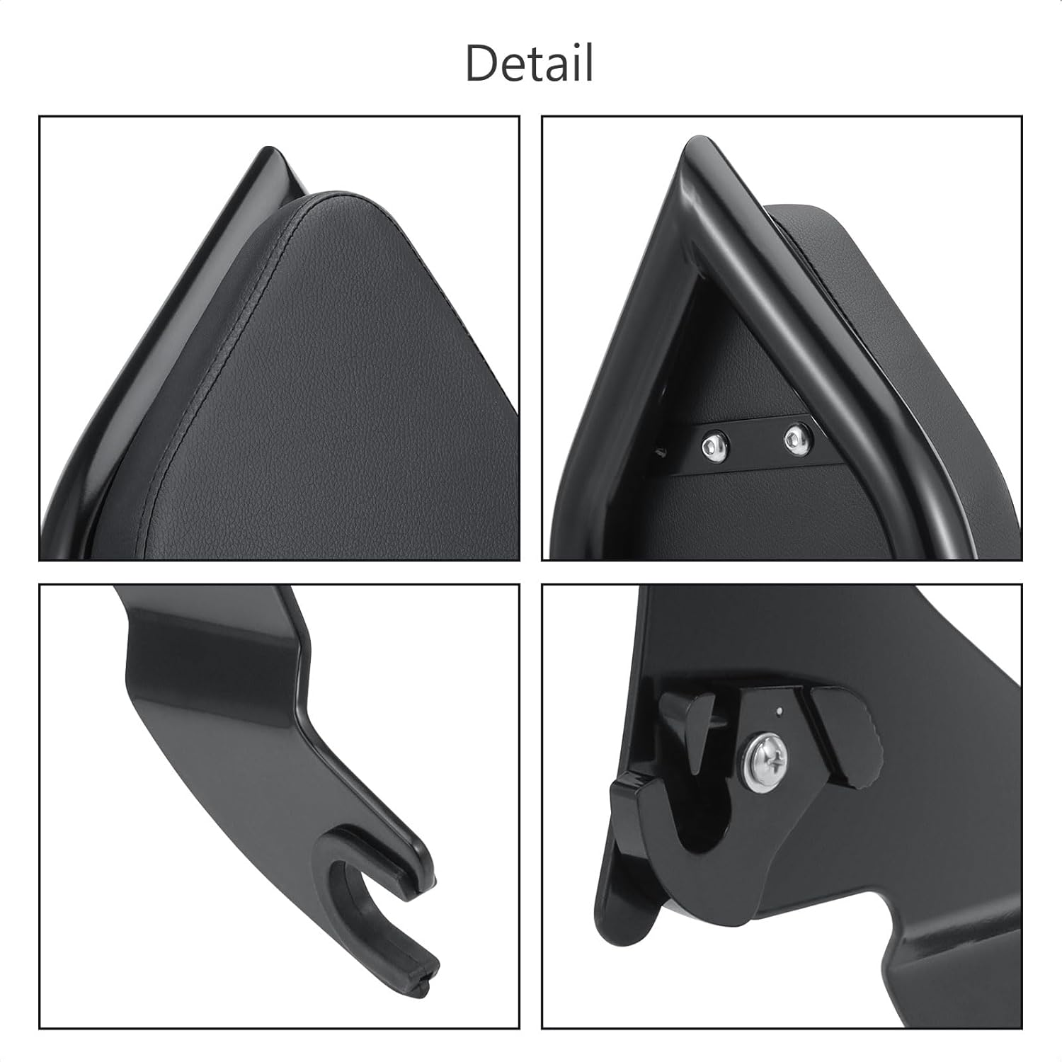 Sissy Bar Backrest Detachable Passenger Backrest Pad Compatible for Harley Davidson Touring Electra Glide, Road King, Road Glide, Street Glide, Ultra Limited 2009-2025 (Black) - Black image number 4