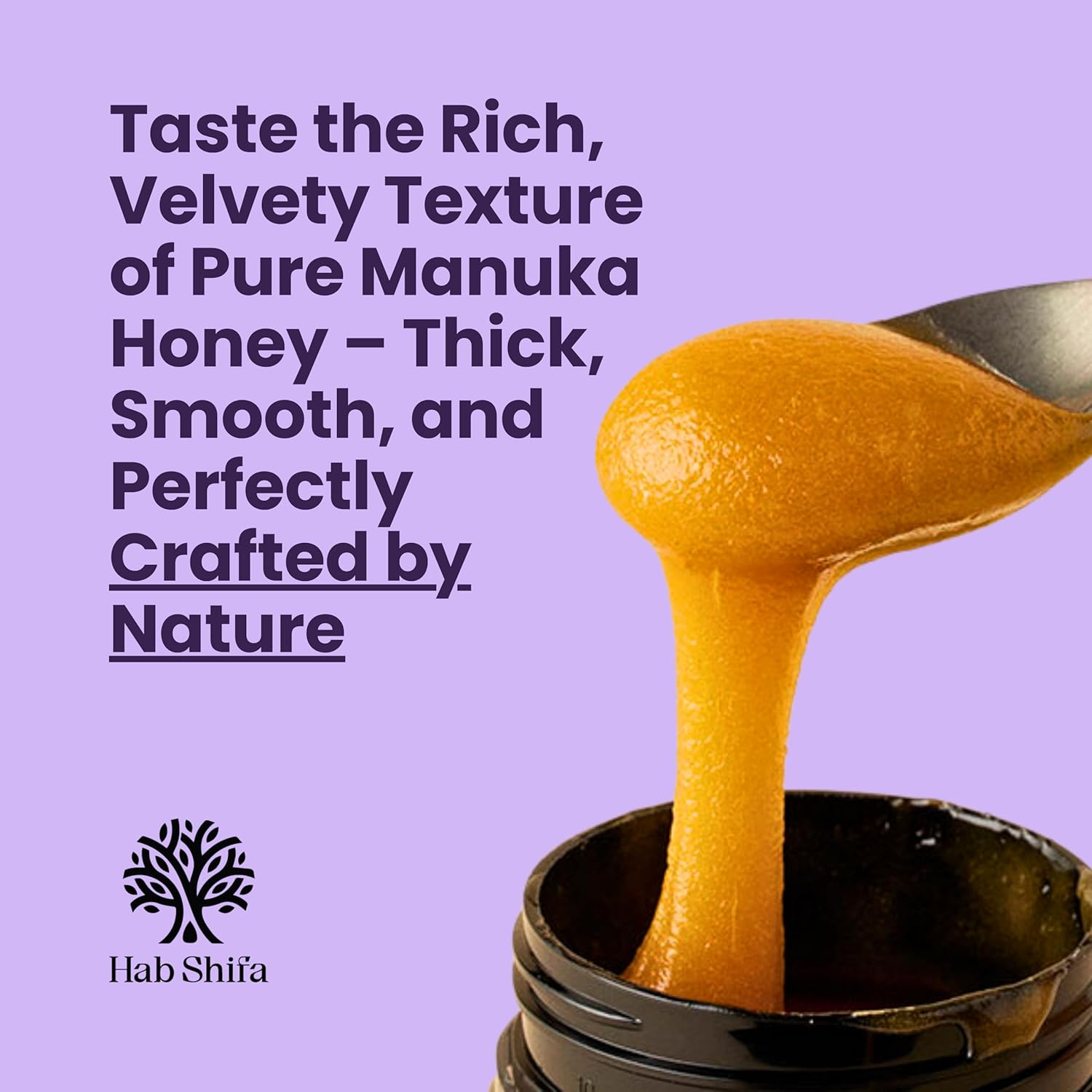 Hab Shifa Manuka Honey MGO100+ with Black Seed Oil 250G | Australian Honey for Immune & Digestive Support | Natural Soothing Relief & Antioxidant Superfood image number 4