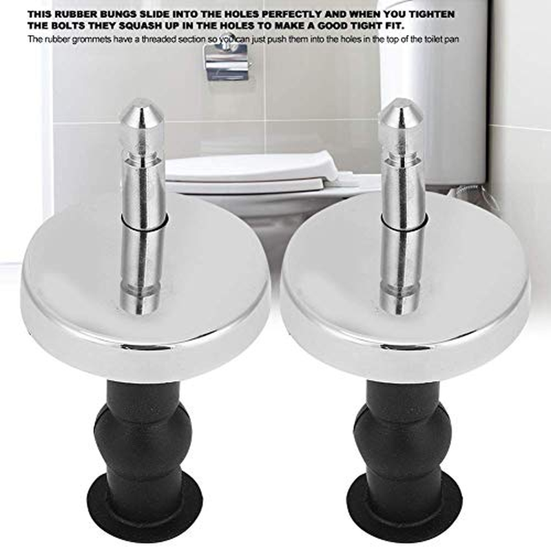 Yosoo Universal Toilet Seat Hinge Bolt Screw for Top Mount Toilet Seat Hinges, Expanding Rubber Top Nuts Screw Accessories, Toilet Seat Hinge Replacement Parts for Home Bathroom (Two Buckle)