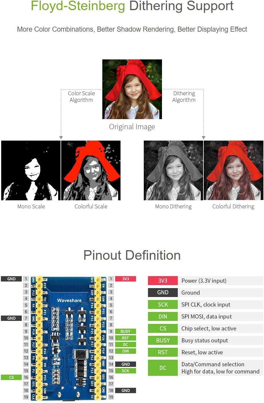 Waveshare Universal E-Paper Driver Board Onboard ESP32 Supports Various Waveshare SPI Interface in E-Paper Raw Panels Refreshing Image via Wifi or Bluetooth image number 4