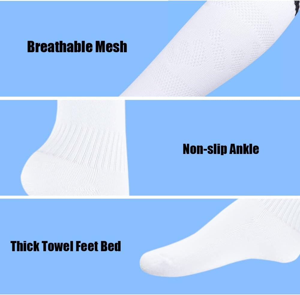 4 Pairs Soccer Socks, High Knee Football Socks for Youth Boys Girls Kids Adults image number 2