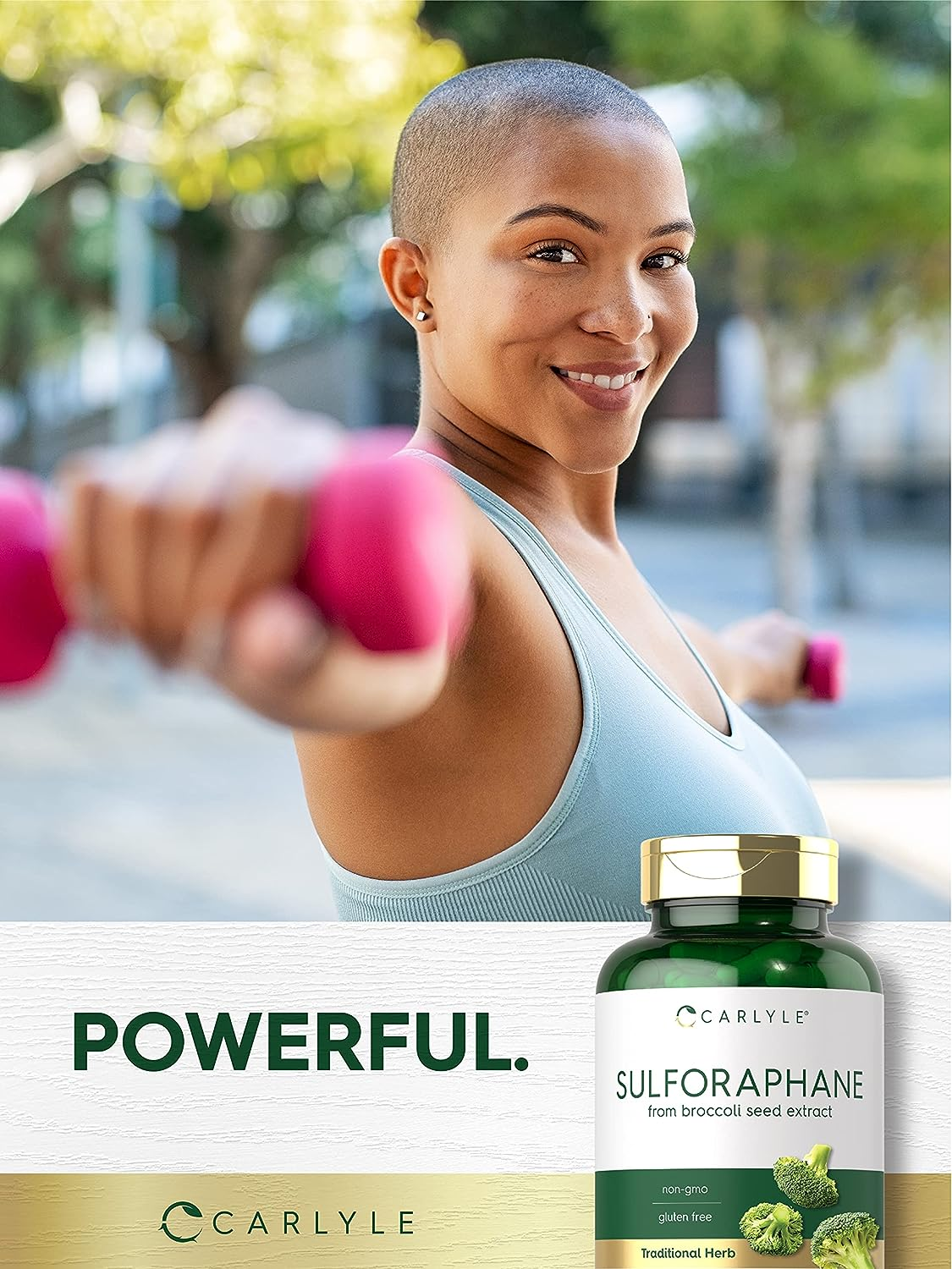 Sulforaphane Supplement | 400Mcg | 180 Capsules | Non-Gmo and Gluten Free Formula | Broccoli Sprout Extract | Traditional Herb | by Carlyle image number 2