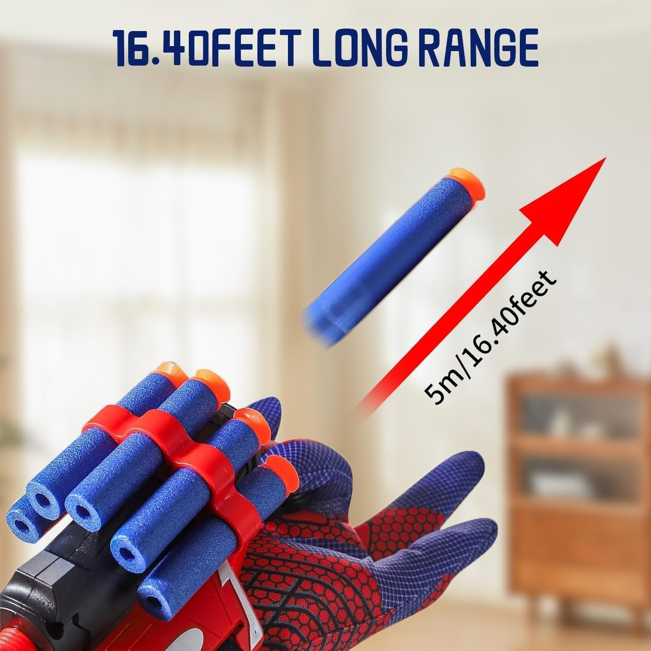 Spider Gloves Man Web Shooter Toy with Wrist, Foam Blasters,Spider Launcher Gloves Cosplay Toy Set for Kids