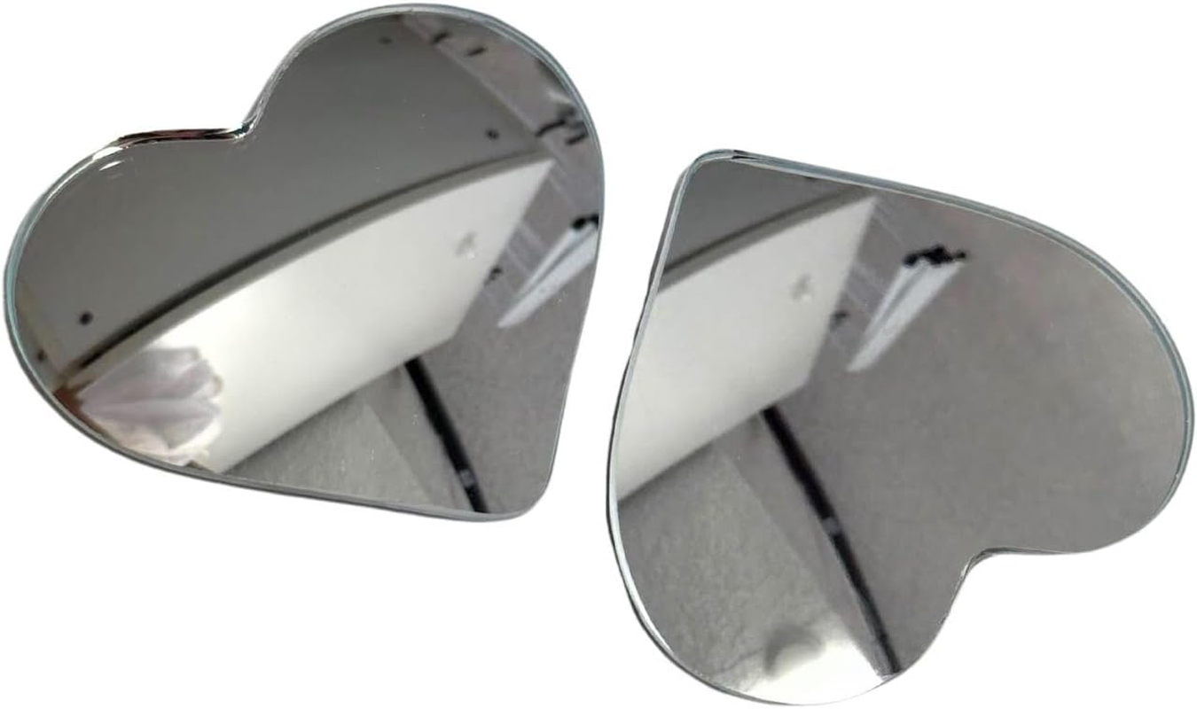 2Pcs Heart Shaped Blind Spot Mirrors for Cars &ndash; Convex Rearview Mirror for Enhanced Safety &ndash; Universal Fit Stick-On Side Mirror with Cute Heart Design &ndash; Perfect for Cars, Suvs, Trucks image number 2