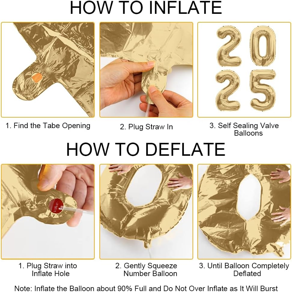 2025 Balloons Mute Gold 2025 Number Balloons New Year Decorations 2025 Numbers 40 Inch Large 2025 Mylar Foil Balloons for 2025 New Years Eve Party Supplies Graduation Christmas Birthday Anniversary image number 1