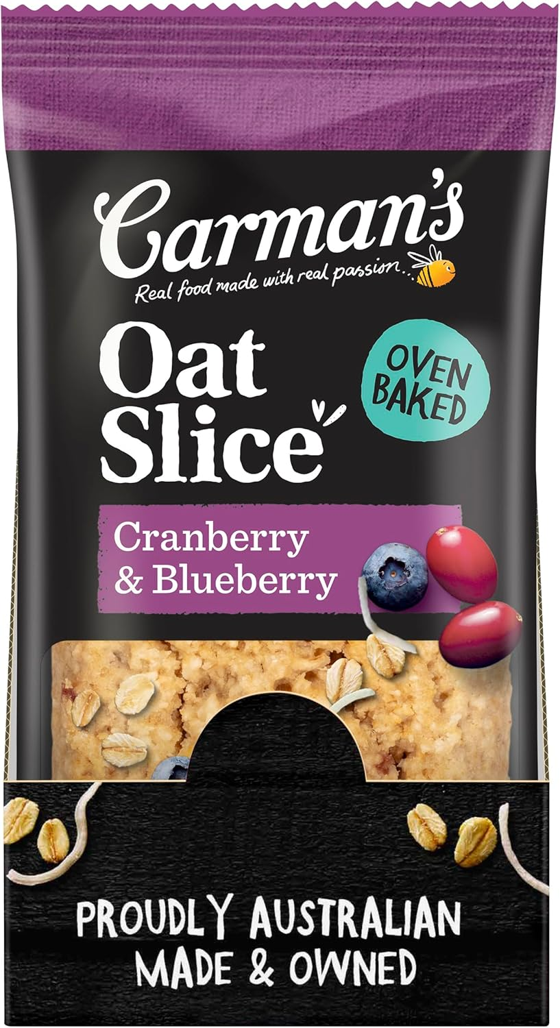 Carman'S Oat Slice Cranberry & Blueberry 12X70G Slices (Pack of 12)