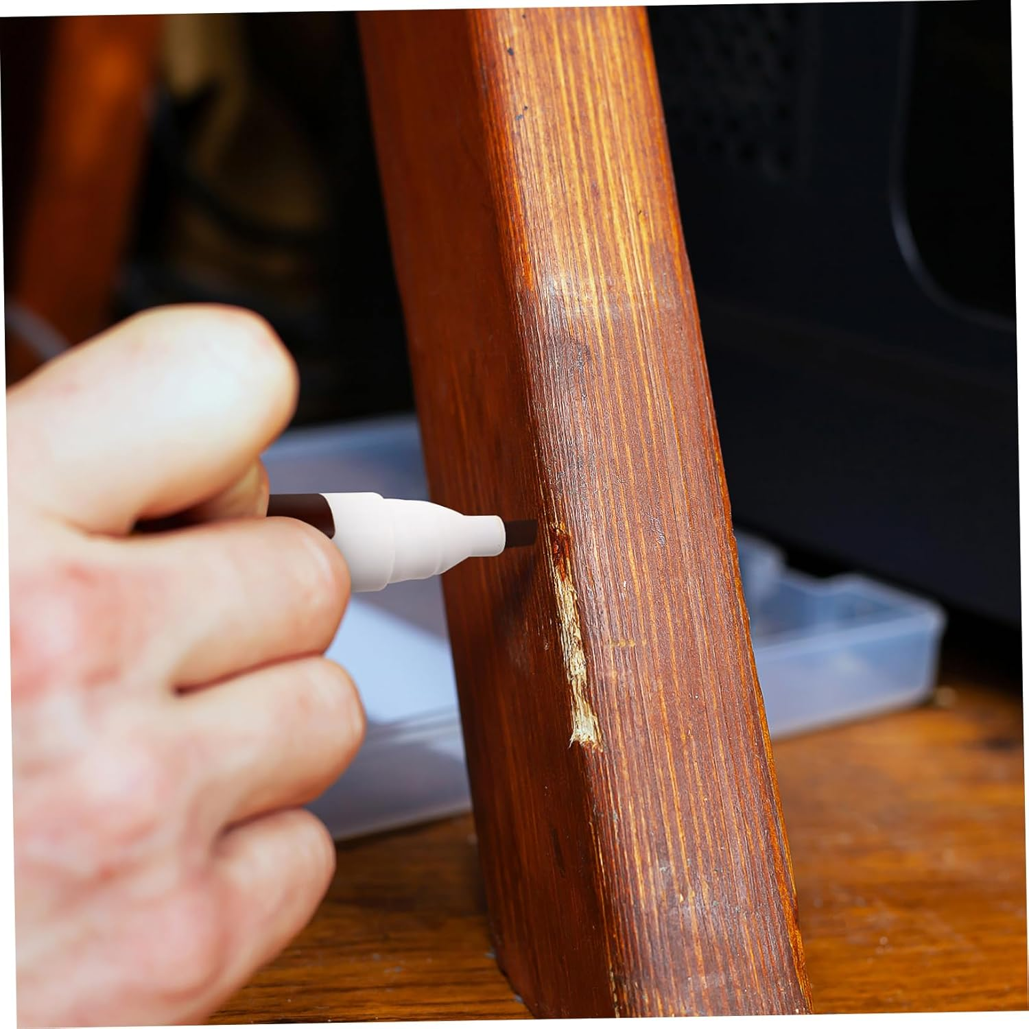 6 Pcs Furniture Touch up Markers Quick Drying Repair Pens with Six Colors for Concealing Scratches Worn Edges and Blemishes Tables Cabinets Floors image number 5