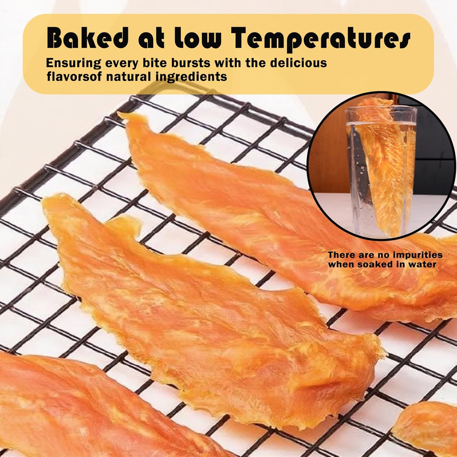 CYGJWL Chicken Breast Jerky 200G+,Dog Food Treat,No Additives,High Protein Low Fat Food,Long Lasting Chews for Small & Large Dogs, 7.05 Oz image number 3