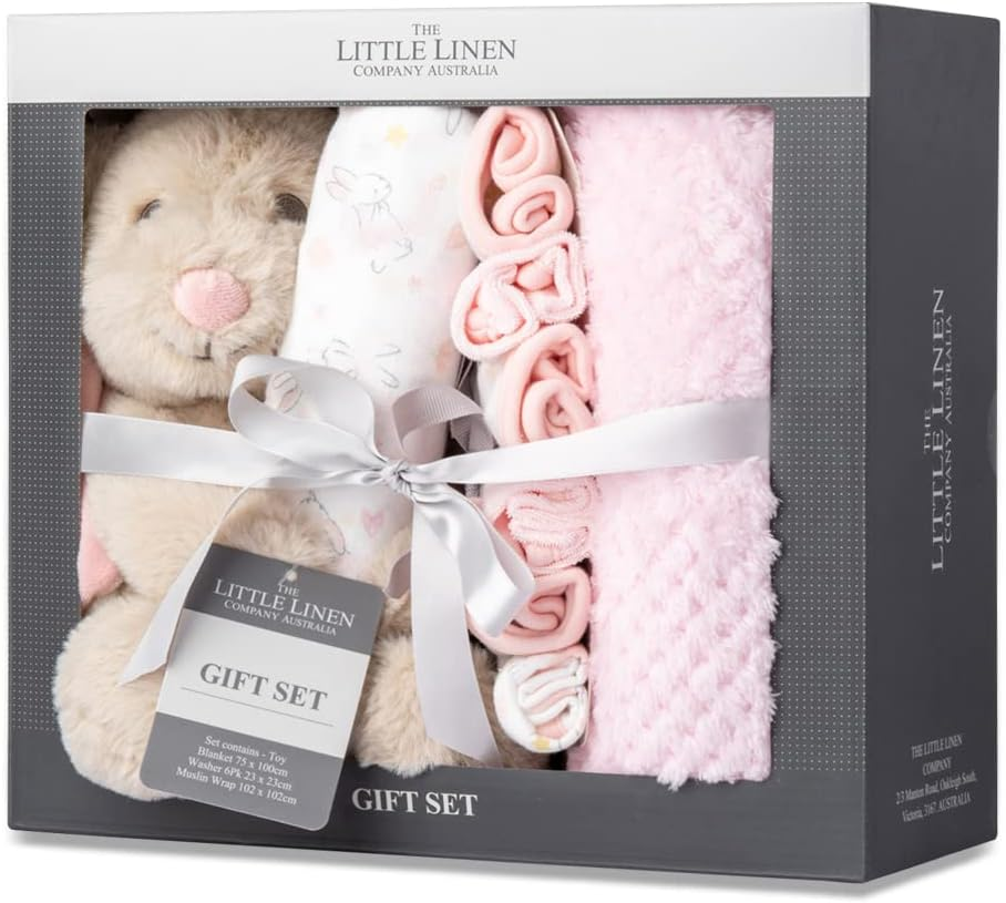 The Little Linen Company (TLLC) Boxed Gift Set- Safari Bear