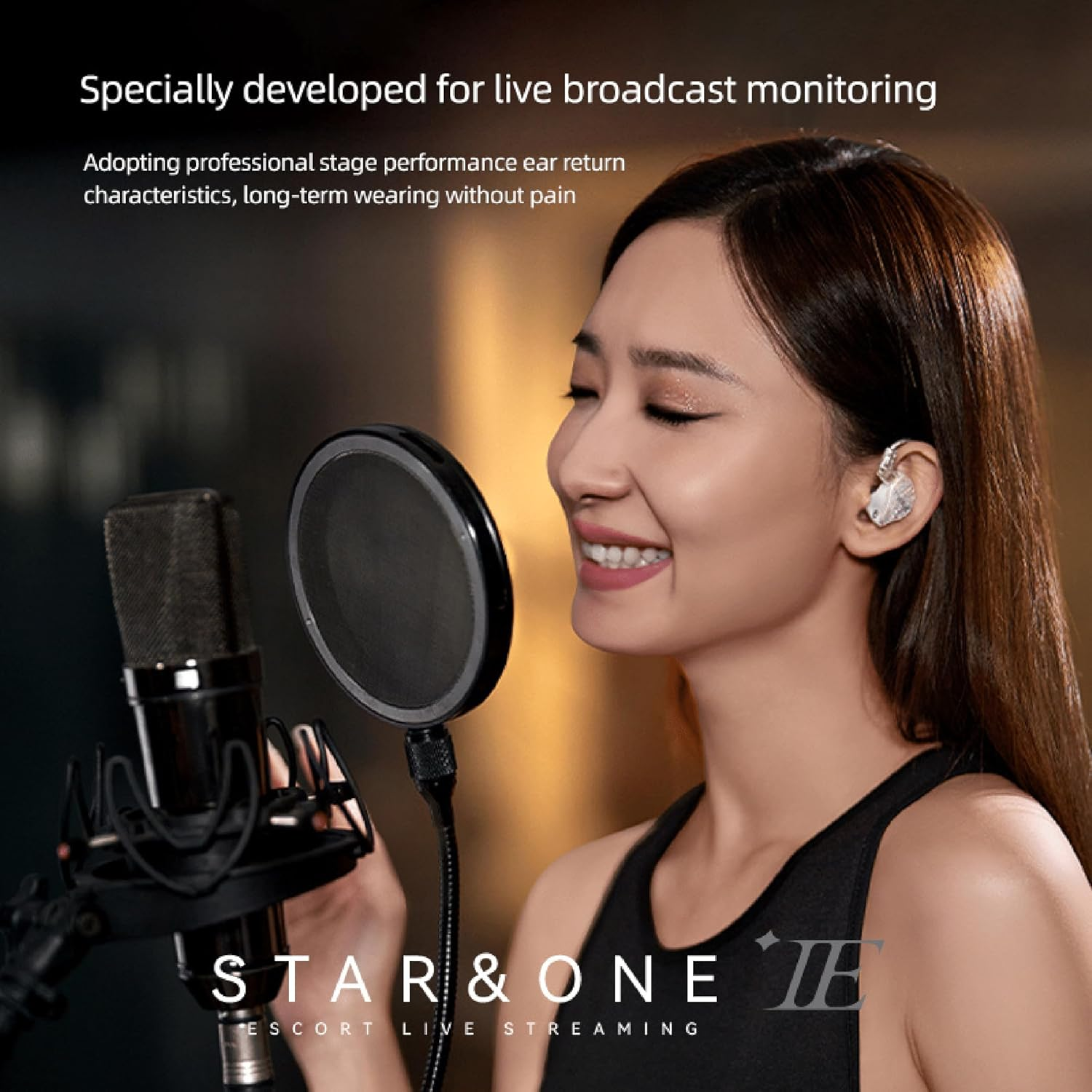 Hifi Kingdom Epz Tipsy Star One 10MM LCP+PU Dynamic Driver High-End In-Ear Monitor, 3D Printing Medical Resin, 64&Omega; Impedance, 0.78-Double Needle PIN, Oxygen-Free Copper Silver Plated Cable, Handmade image number 2