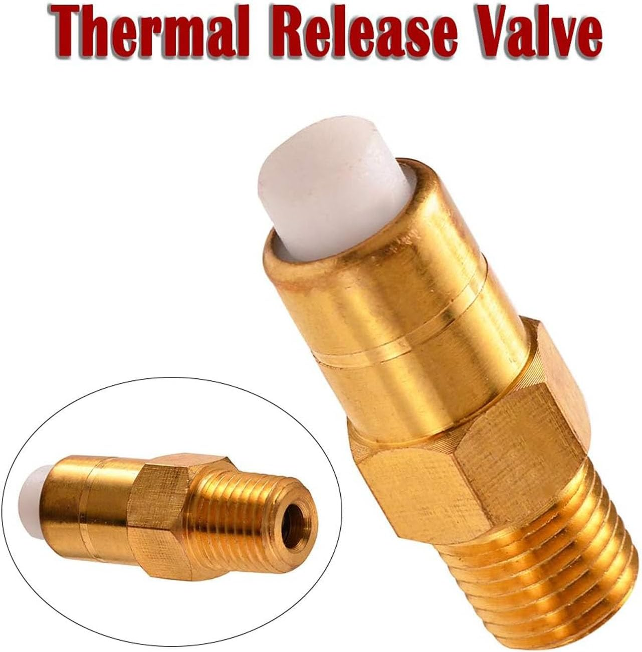 Lexziuo 2 Pieces Thermal Release Valve for Pressure Washer Pump, 1/4 Inch NPT Thermal Relief Valve Replacement, Pump Protector for Pressure Washer Accessories image number 4