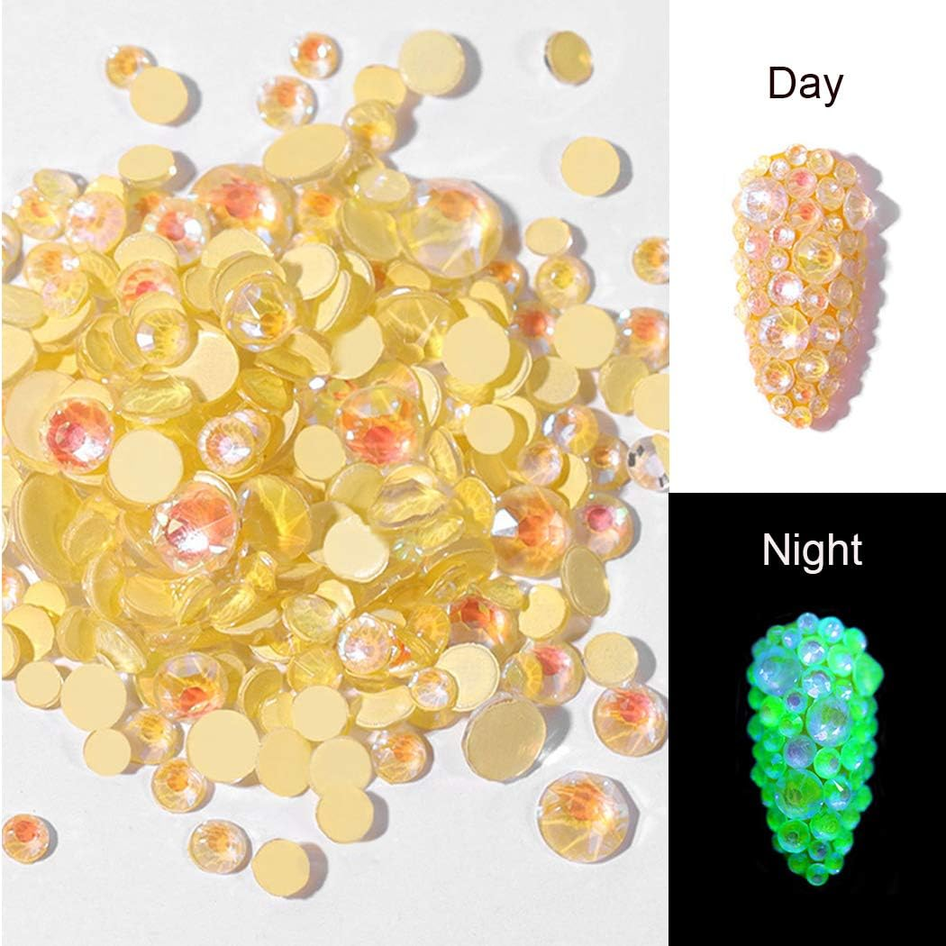 Ranvi 3D Luminous Nail Art Rhinestone Gem Kit Party Theme Luminous 4 Pack(Luminous 1) image number 5