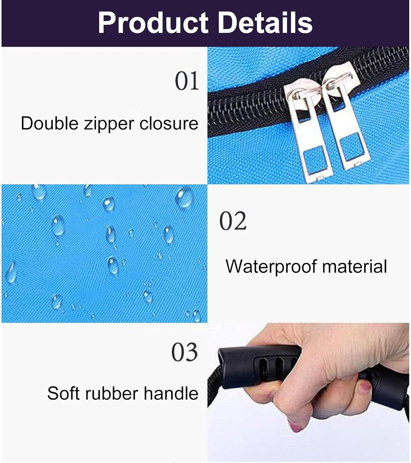 RV Hose Storage,Waterproof RV Hose Bags | Portable Carrier with Double Zipper Holder for Septic Tools Camping Trailer Waste, Blue, Refer to Description, Unisex image number 3