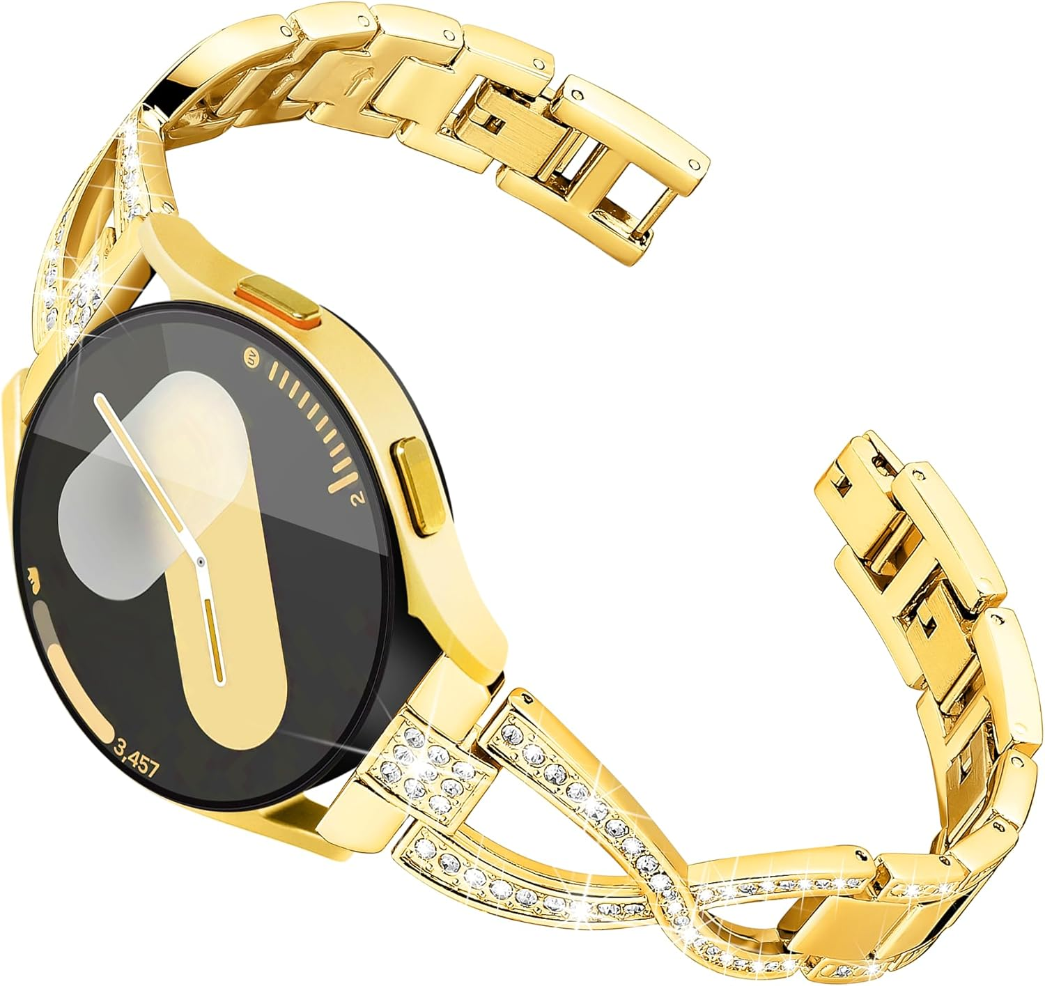 Ocaer Compatible with Samsung Galaxy Watch 7/FE/6/5/4 40Mm 44Mm, Galaxy Watch 6 Classic 43Mm 47Mm, Slim Bling Metal Samsung Watch Band for 20Mm Samsung Galaxy Watch 5 Pro /4 Classic, for Women Girls