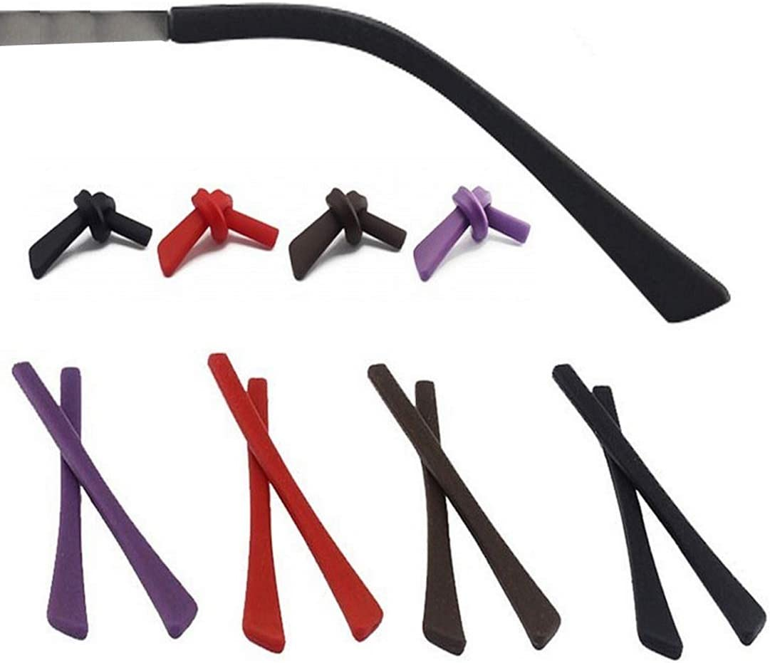 5 Pairs Silicone Anti-Slip Eyeglass End Tips Ear Sock Pieces Tube Sleeve Glasses Retainers Eyewear Comfort Replacement Tips for Thin Metal Eyeglass Legs, Inner Hole Size: 1X2MM image number 2