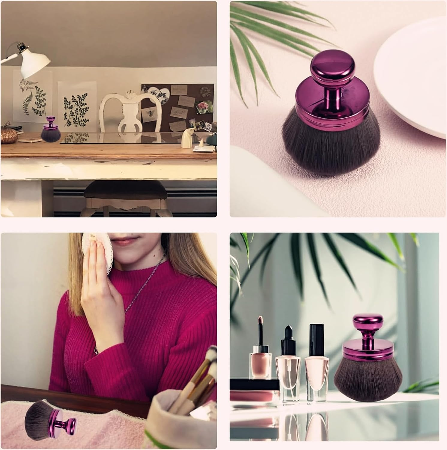 Wide-Headed Self Tanning Kabuki Blend Brush, 1Pc Wide Head Body Makeup Brush Oval Self Tan Back Applicator, Large Self Tan Brush Self Tanning Applicator image number 6