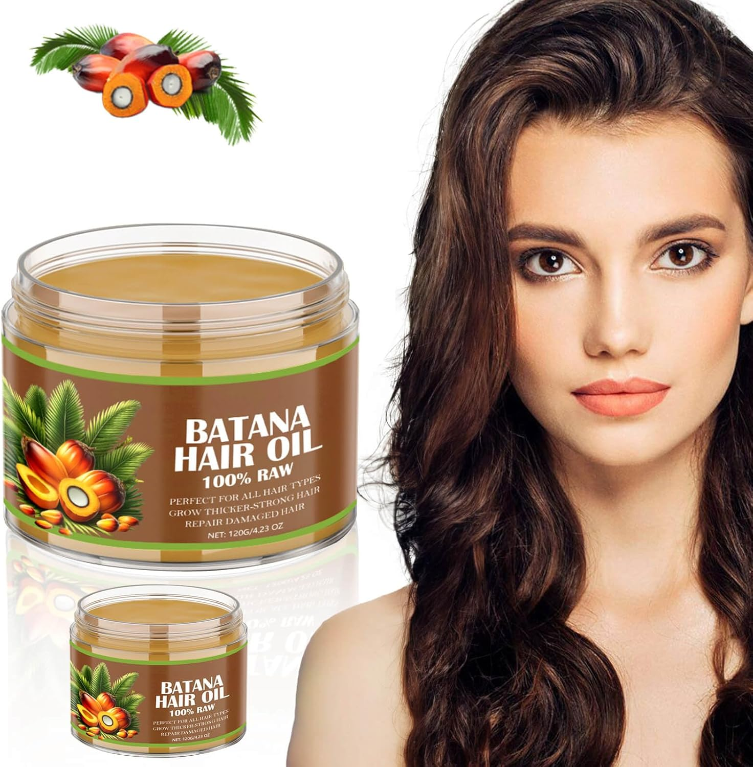 Generic 2PCS Raw Batana Oil,Organic Batana Oil,Batana Oil for Hair Growth,Botana Oil,Batana Miracle Hair Loss Oil,Batana Oil Cream for Hair Growth (2 PCS)