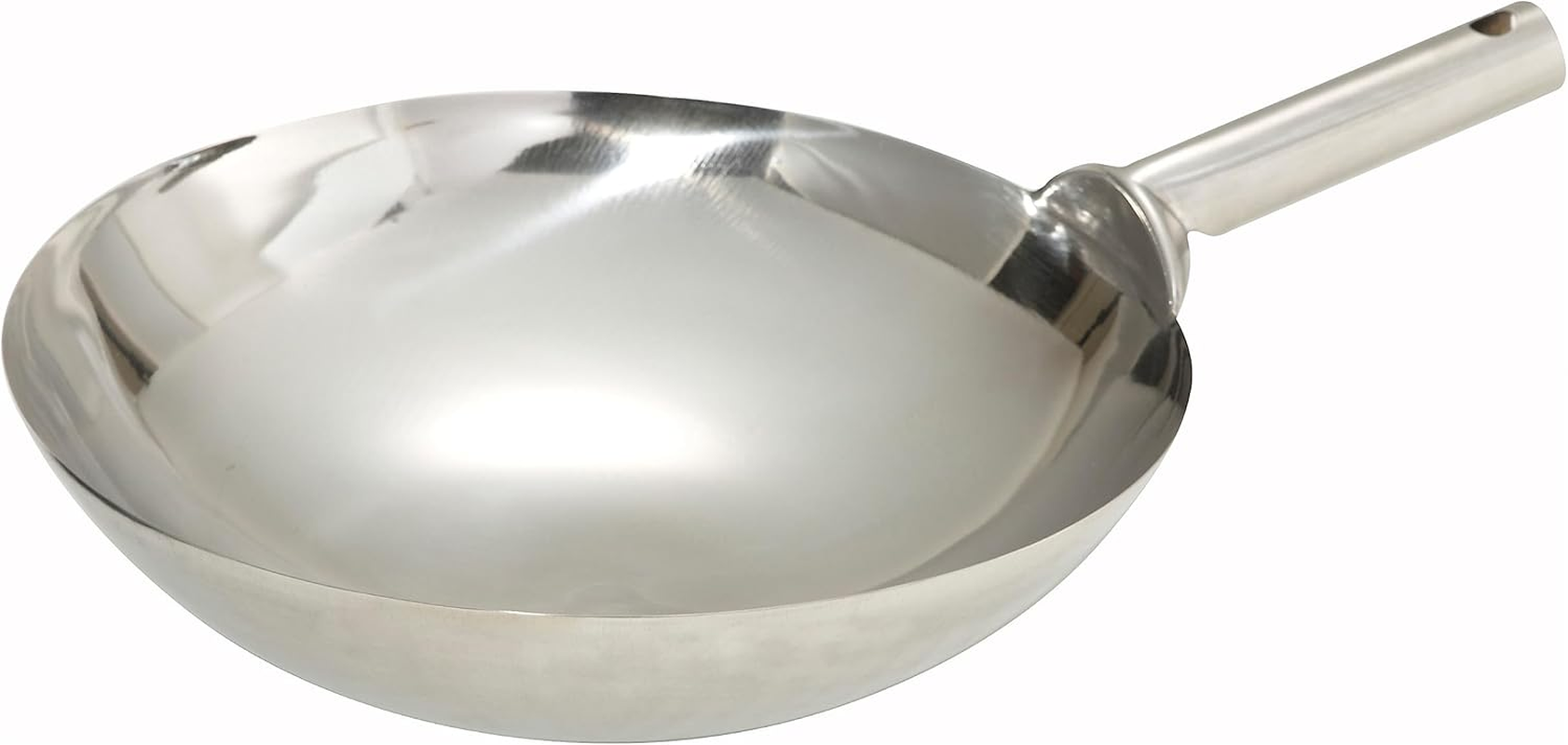 Winco Stainless Steel Welded Joint Wok, 14-Inch