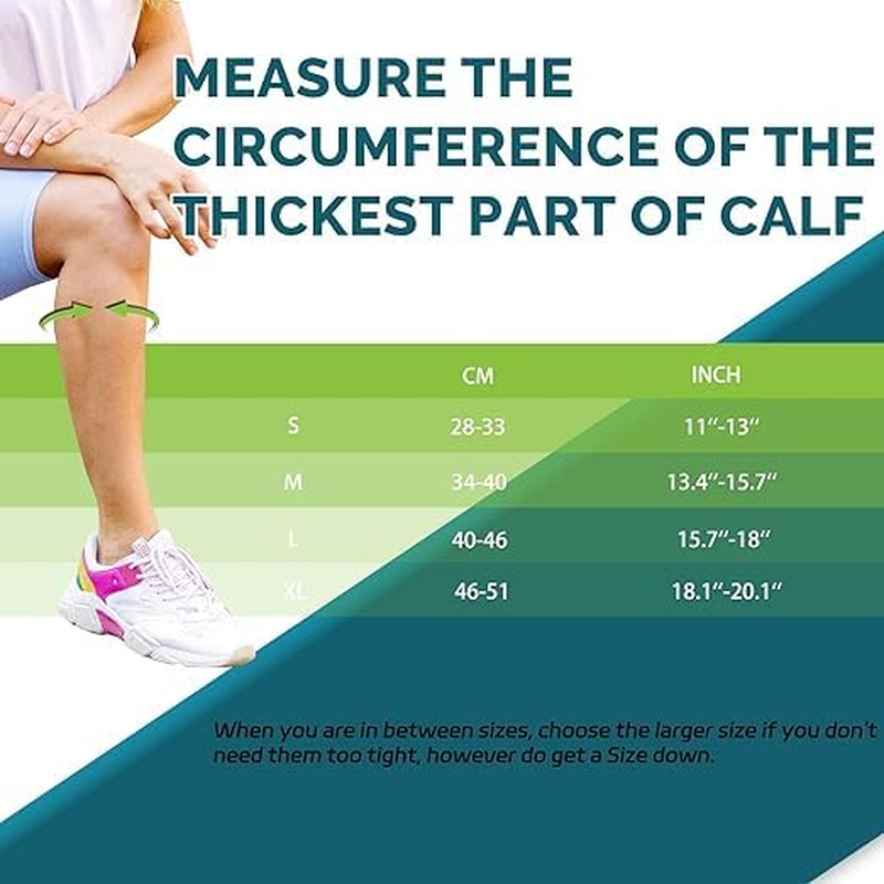 Calf Compression Sleeve Men Footless Compression Socks Women for Shin Splint Varicose Vein Football Running (Black, XL) image number 5