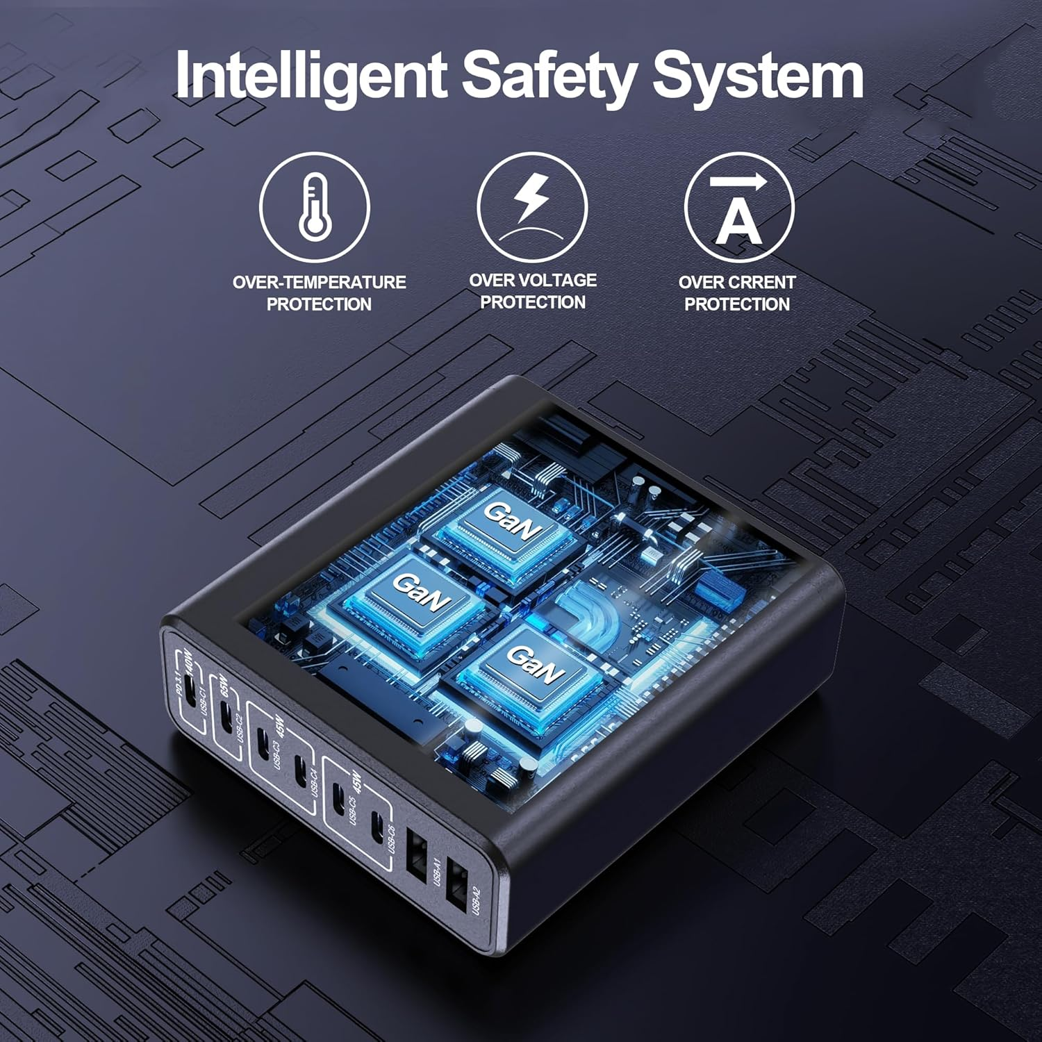 Aftertop 250W USB C Charger, 8-Ports PD3.1 140W Fast Charging Station, Compact Laptop Gan Charger for Macbook Pro, Ipad, Iphone 16 15 Pro Max, Galaxy S24Ultra, Pixel and More image number 6