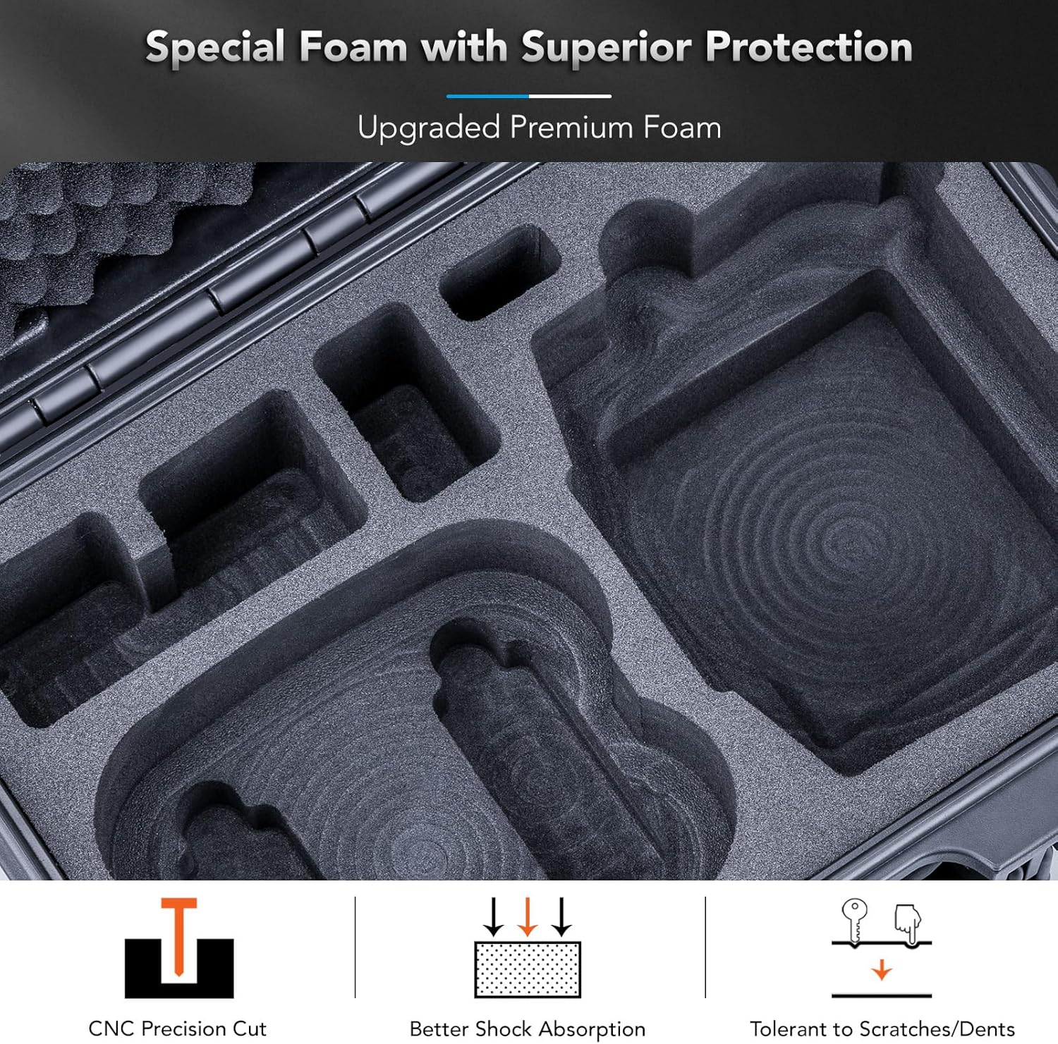 Lykus Titan N110 Waterproof Hard Case for DJI Neo Combo, RC-N3/DJI RC 2, Support up to 7 Batteries [CASE ONLY] - Blue image number 5