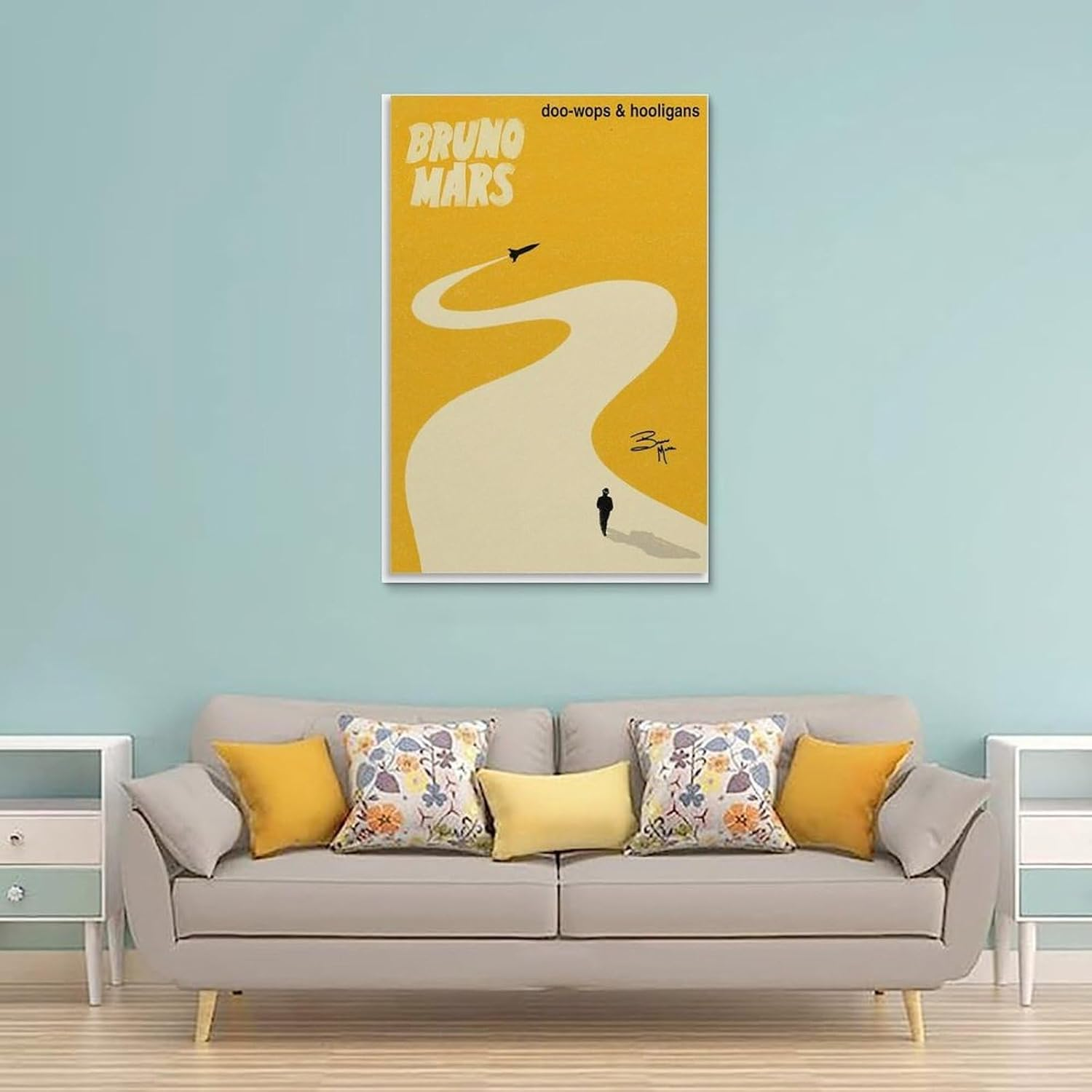 XSERWFE Bruno Mars Doo-Wops & Hooligans Music Album Art Personality Poster Canvas Poster Wall Art Decor Living Room Bedroom Decoration Posters 12X18Inch(30X45Cm) Unframe-Style
