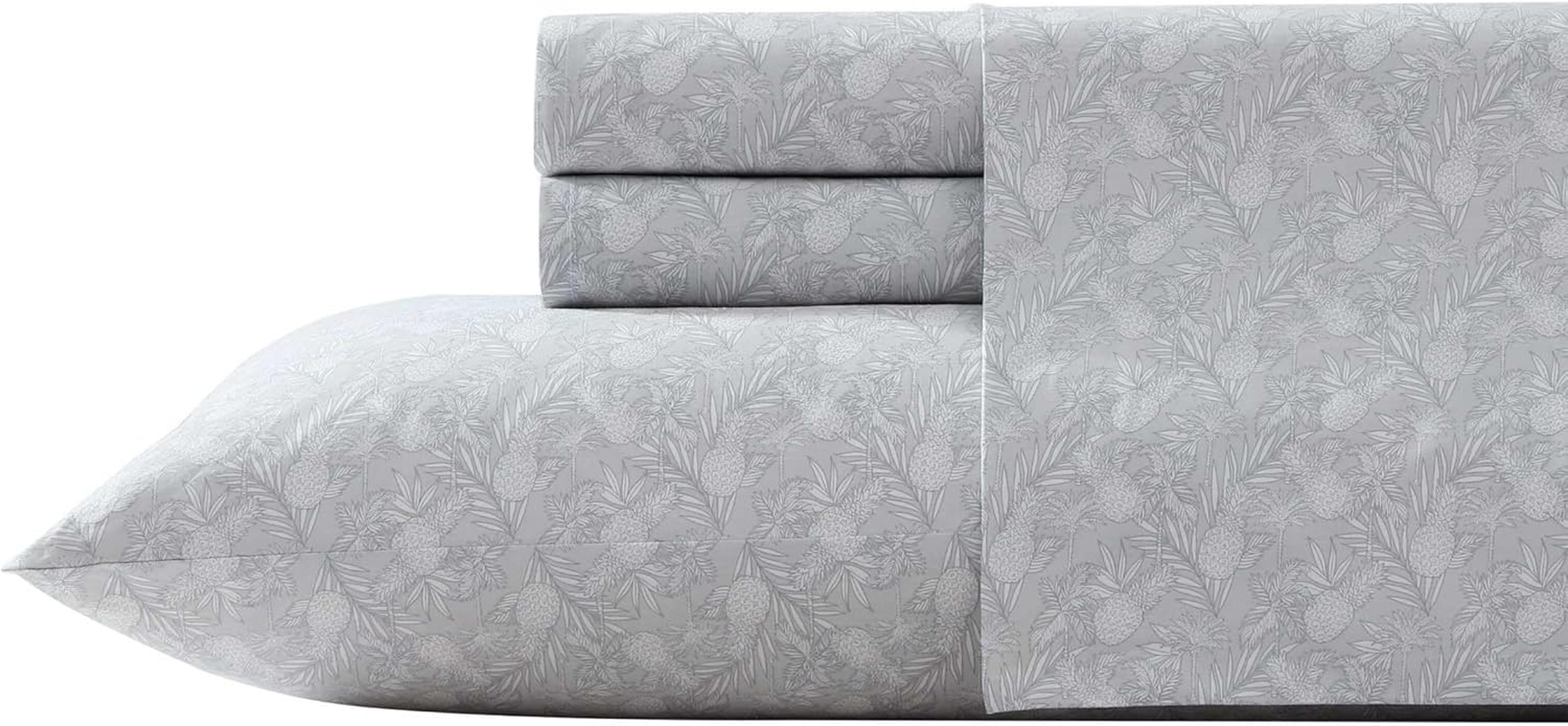 Tommy Bahama - Sheet Set, Breathable Percale Cotton Bedding, 200 Thread Count, Tropical Home Decor (Pineapple Venture Rock, Queen)