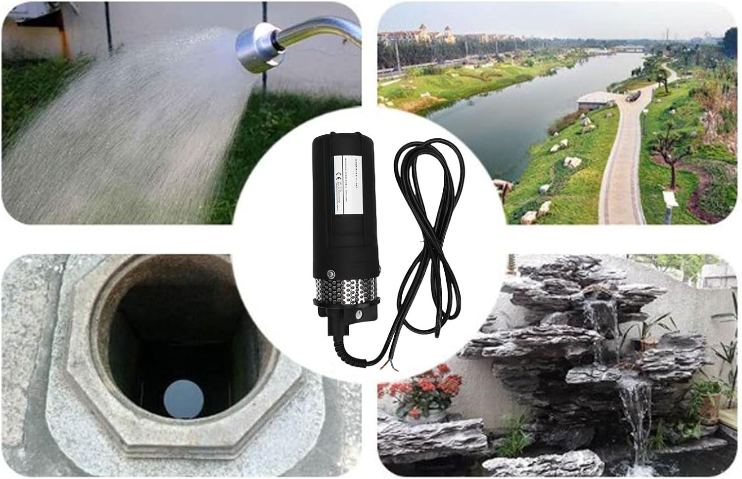 Cryfokt Solar Submersible Pump Deep Well Delivery Pump 96W 1.7GPM Rate - High-Speed Motor - Versatile Use for Greenhouse (DC24V) image number 3