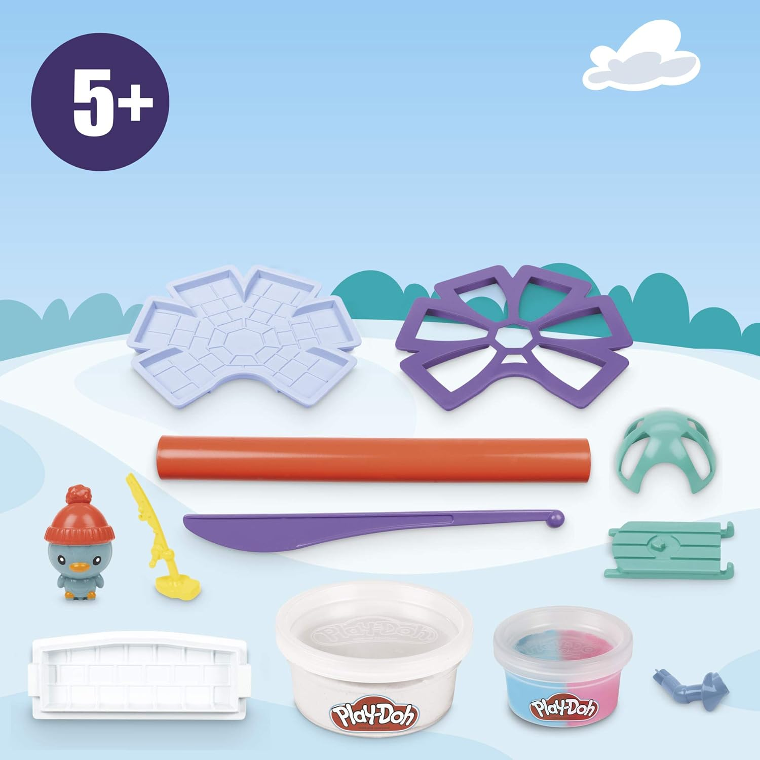 Play-Doh Builder Igloo Mini Animal Building Kit for Kids 5 Years and up with 2 Play-Doh Cans, Non-Toxic - Easy to Build DIY Craft Set image number 6