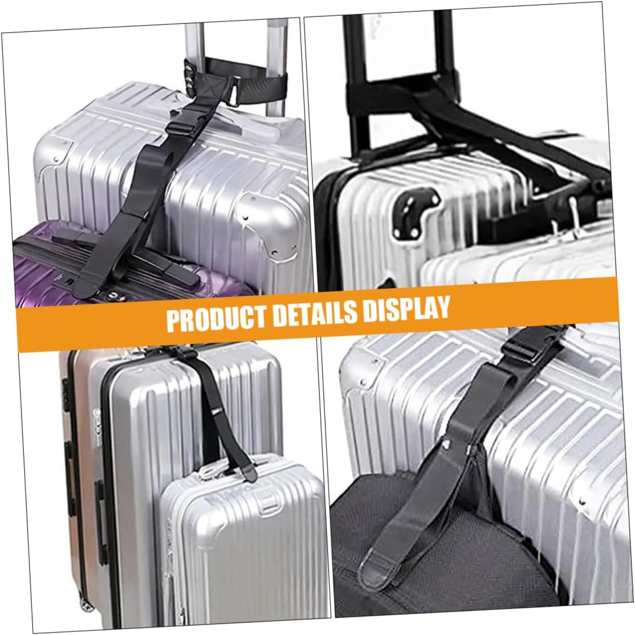 NIYANGLE Adjustable Luggage Connector Straps Travel Belt Set with Buckle Heavy Duty Suitcase Fixing Straps for Outdoor Travel Accessories and Suitcase Security image number 1