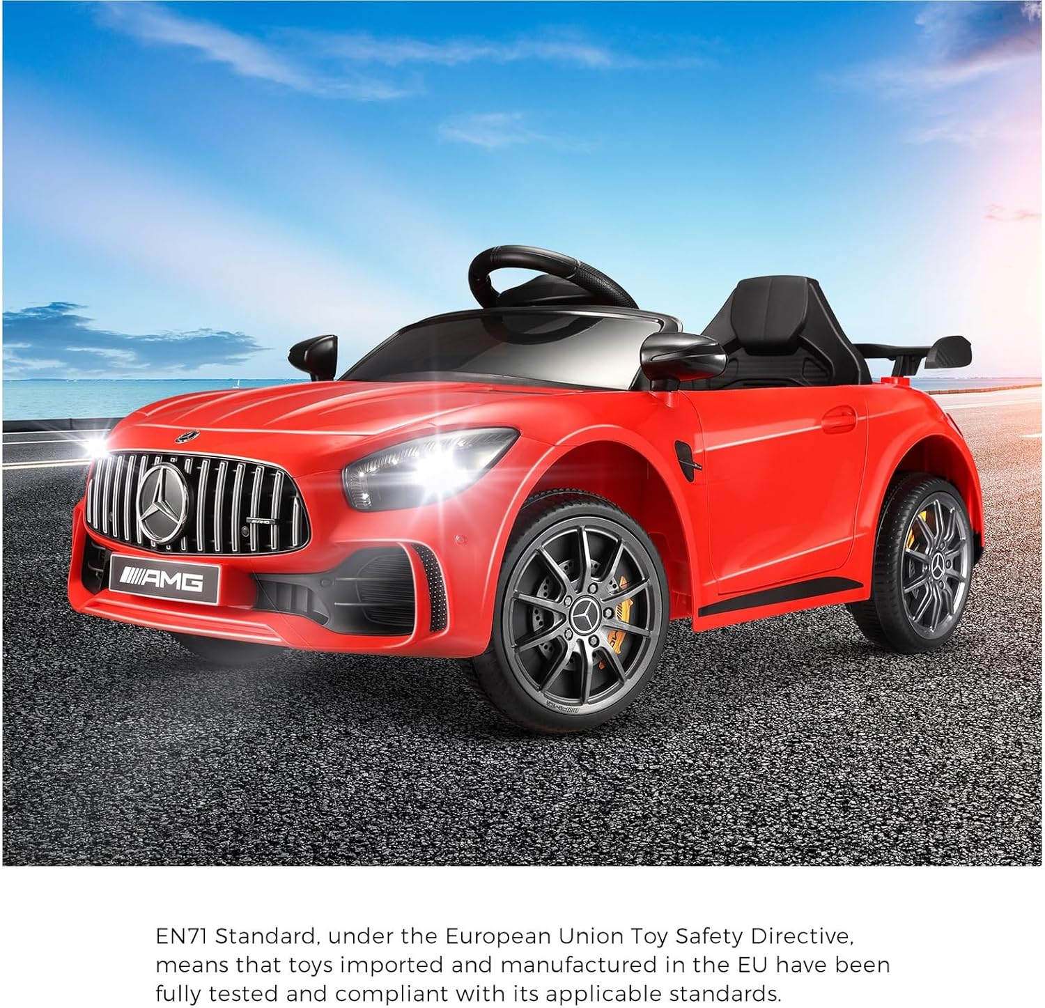 Mazam Kids Ride on Car with Remote Control Mercedes-Benz AMG GTR Licensed Electric Car image number 2