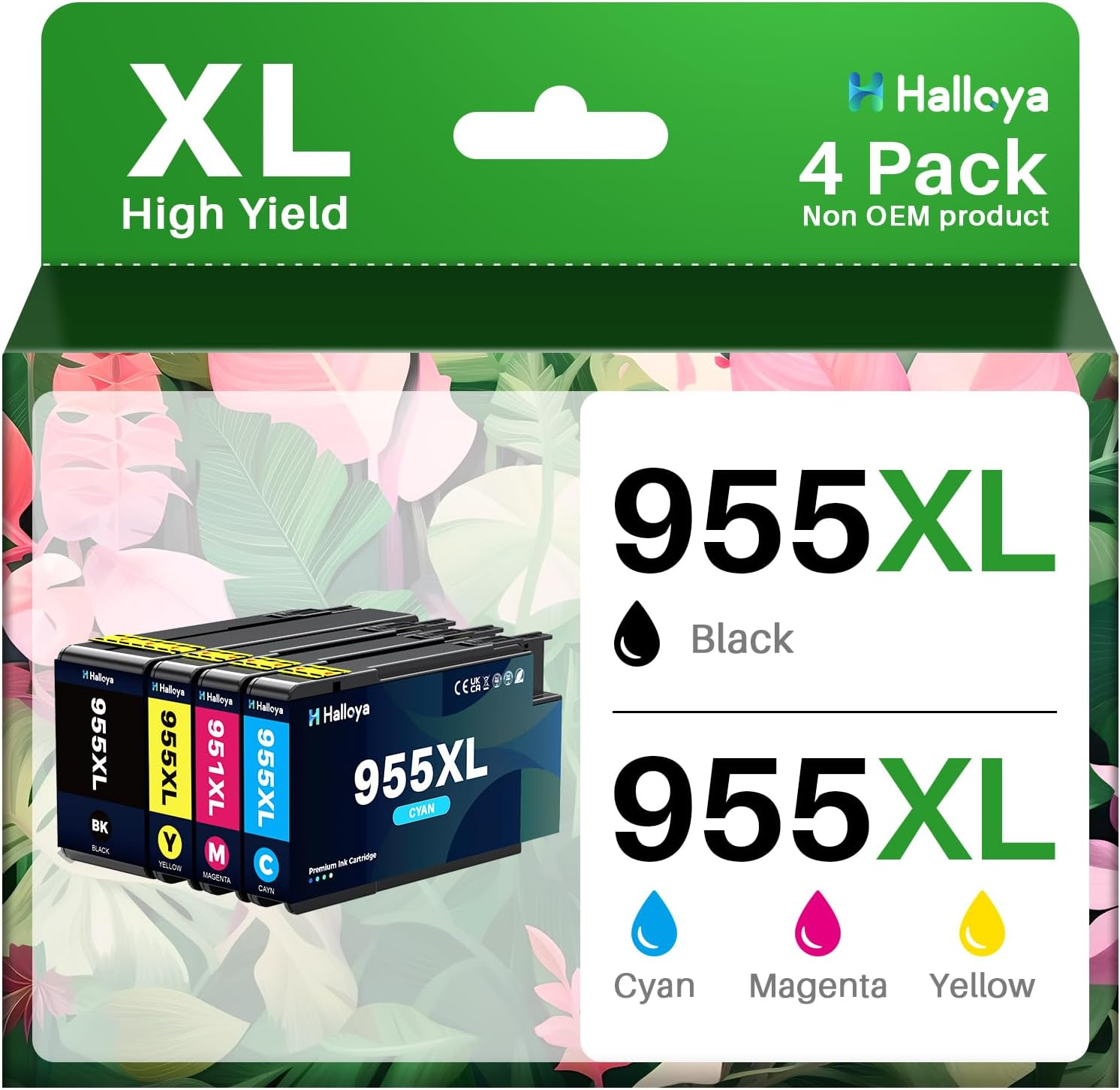 955XL Ink Cartridges Combo Pack High Yield Replacement Compatible for HP 955XL 955 XL Work with Officejet Pro 7720 7730 7740 8210 8216 8710 8720 8725 8730 8740 Printer (1BK 1C 1M 1Y) image number 3