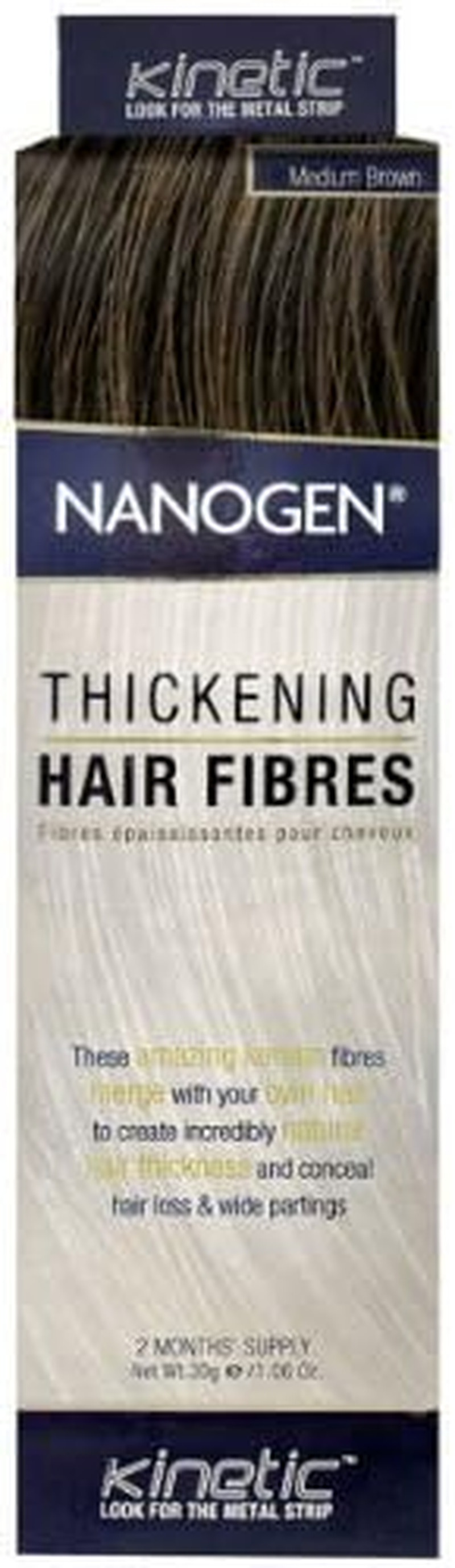 (Medium Brown) - Nanogen Hair Building Fibre, Medium Brown 30 Grammes