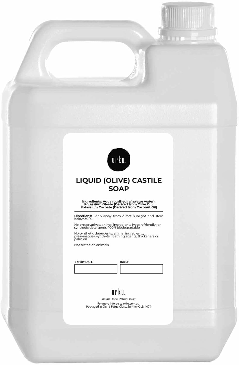 5L Liquid Castile Soap - Pure Unscented Natural Olive Oil Base High Concentrate