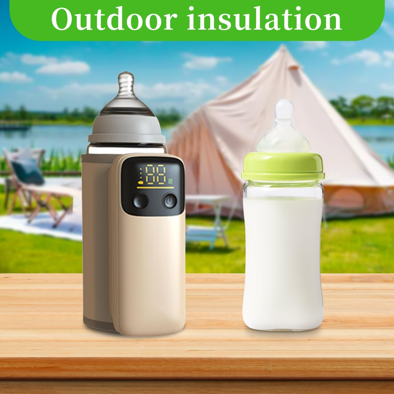 Upgrade Portable Bottle Warmer for Travel, Smart Precise Temperature Control & LCD Night Light Display, Comfortable Baby Feeding on the Go, Feeding While Charging, Fast-Charging,Warming for 4-7 Hours image number 6