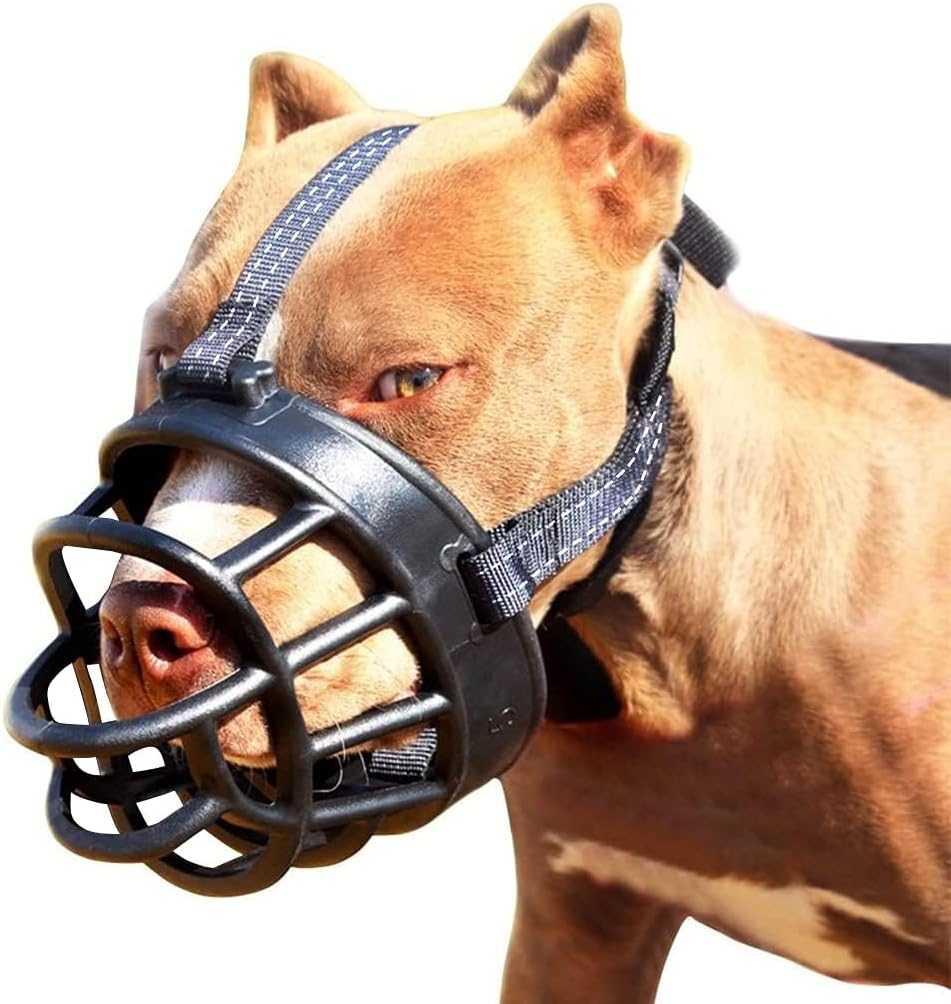 Dog Muzzle-Soft Basket Muzzle for Dogs Adjustable and Comfortable Secure Fit,Best to Prevent Biting,Chewing and Barking Head Snout 18.5-24'' image number 5