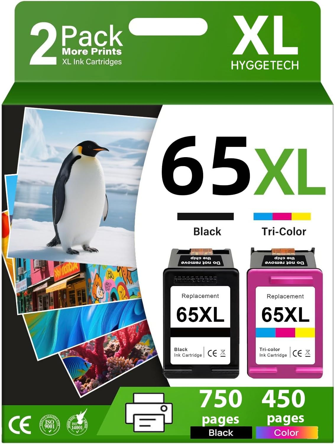 62XL Ink Cartridge for HP 62XL Ink Cartridge Black and Colour HP Ink 62 Compatible for HP Envy 5540 5542 5640 5642 5643 5644 5646 5660 5665 7640 7645 8000 8005 Officejet 200 250 258 (Black, Tri-Color)