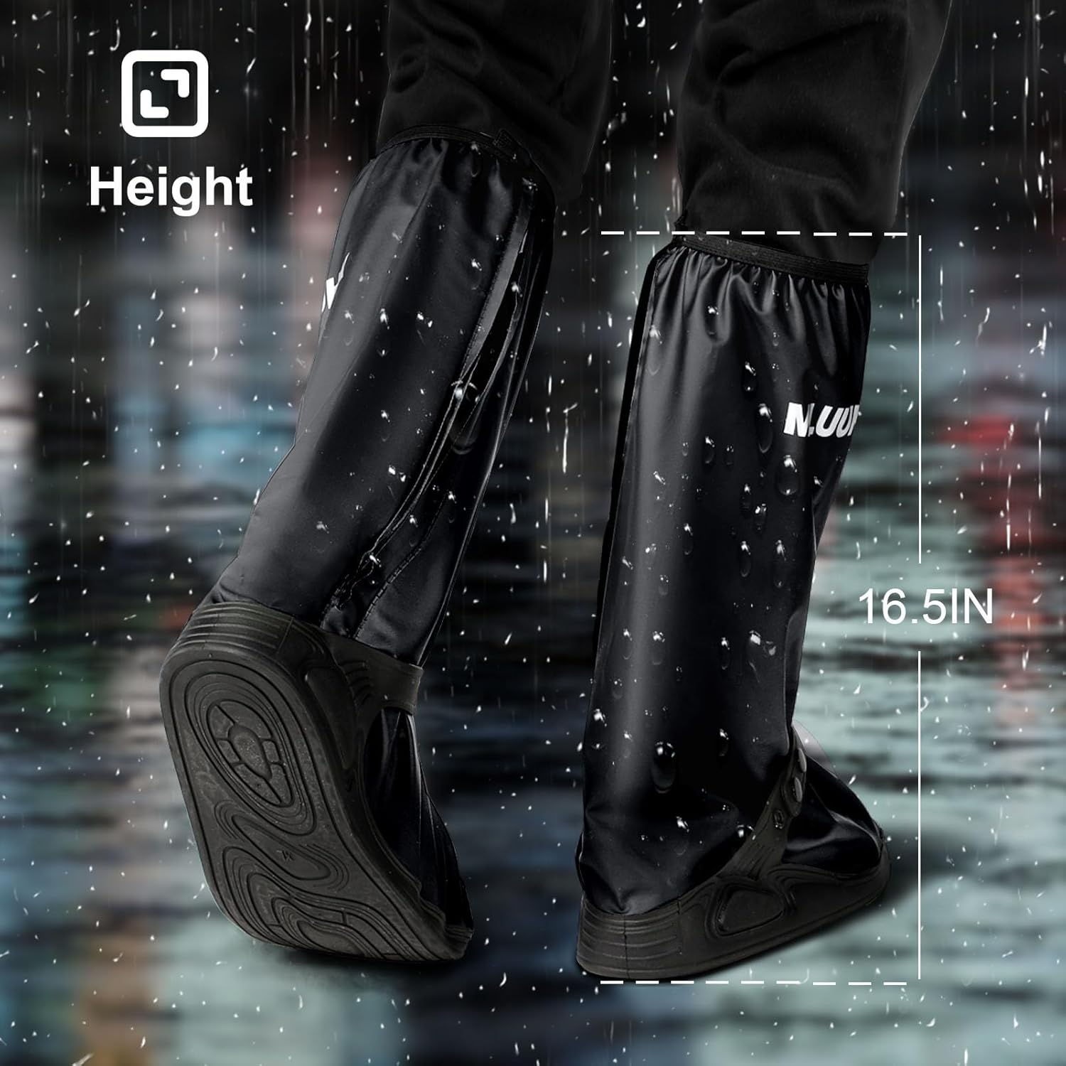 Rain Shoe Covers, Reusable Waterproof Rain Cover for Shoes, Non-Slip PVC Snow Boot Covers for Men and Women image number 2