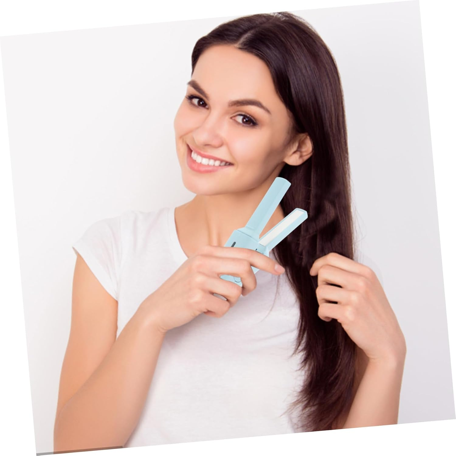 LALADEFIEE Usb Mini Hair Straightener Curling Wand Portable Constant Temperature Hair Styling Tool for Travel image number 3