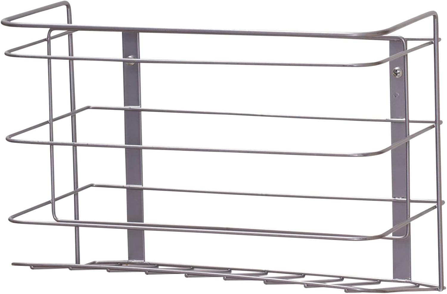 (8.27''H X 11.61''W X 6.3''D) - Household Essentials 1222-1 Kitchen and Bath Double Compartment Storage Basket under Sink Organiser- Mounts to Cabinet Doors and Walls - Metal image number 1