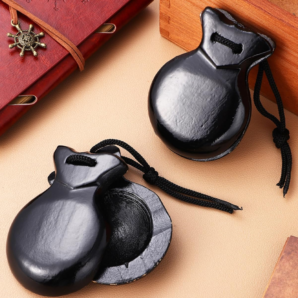 2Pcs Spanish Castanets Adults Instruments Percussion Instruments for Adults Percussion Castanets Classroom Rewards Castanets Instrument Party Favors Handheld Castanets Wood