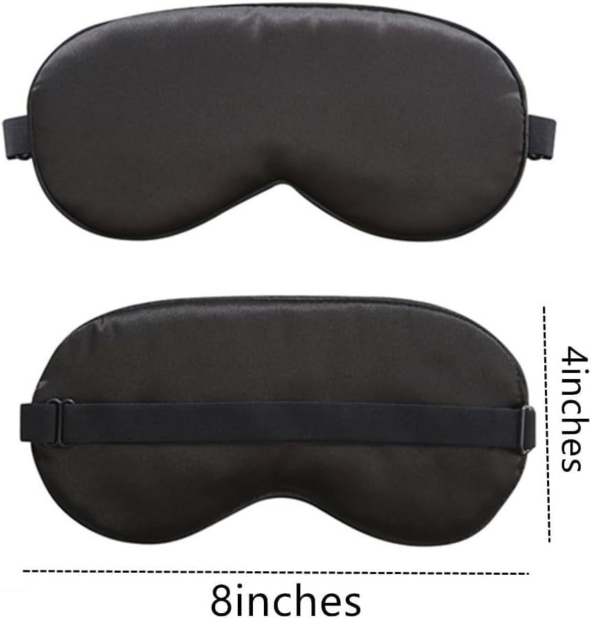 6 Pack Sleep Mask, Silk Sleep Mask, Super Soft Eye Masks with Adjustable Strap, Silk Eye Cover Soft Satin Blindfold Elastic Strap Night Eyeshade Travel Nap for Women Men image number 5