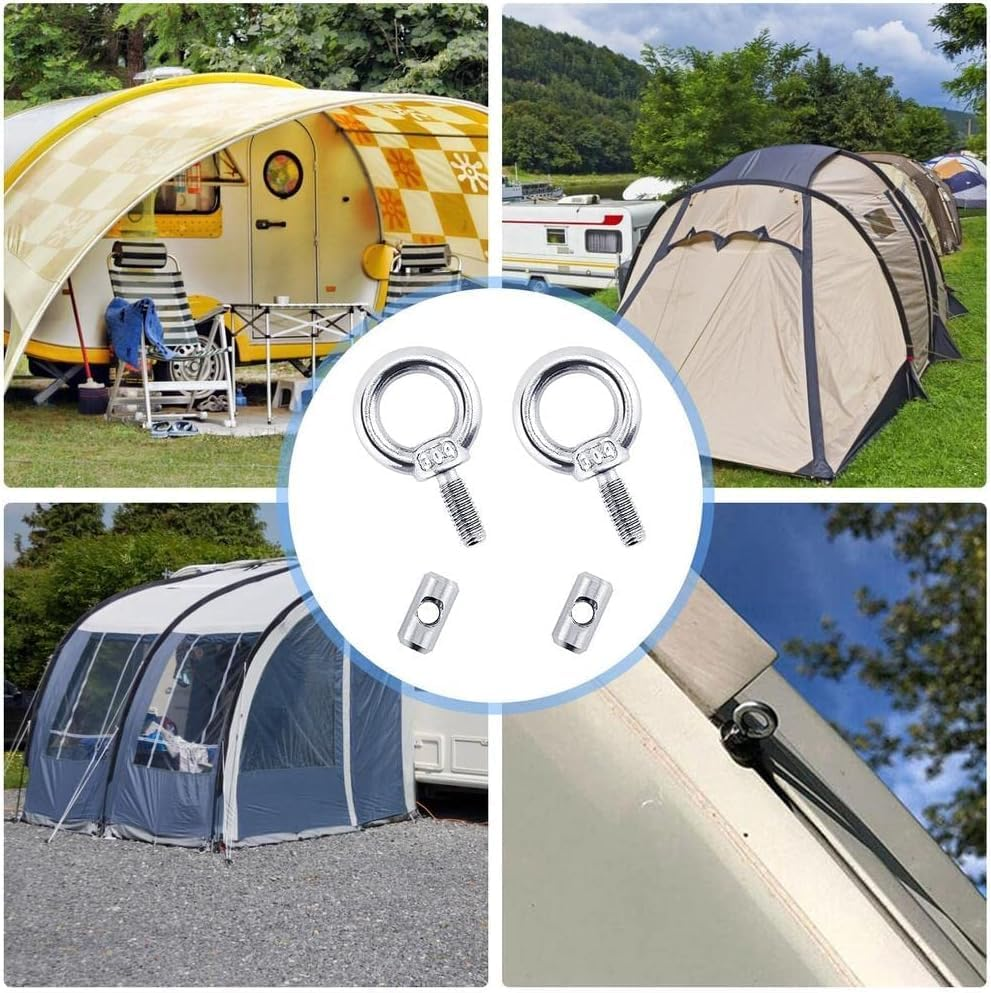 8Pcs Awning Rail Stoppers 6Mm for RV Caravan Motorhome Campervan Camping Tent Equipment Awnings Accessories, 304 Stainless Steel Awning Piping Stopper image number 2