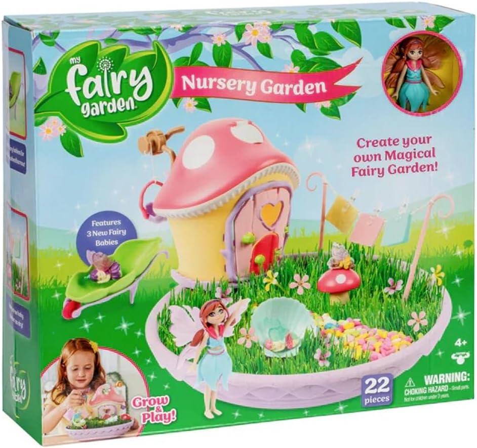 My Fairy Garden Nursery Garden, Grow a Mini Garden for Fairy Luna and 3 Fairy Babies, Includes 1 Large Planter and 2 Types of Fast-Growing Seeds, Decorate with Accessories image number 2